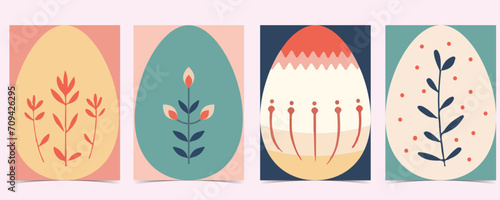Easter day background for vertical a4 design with geometric style