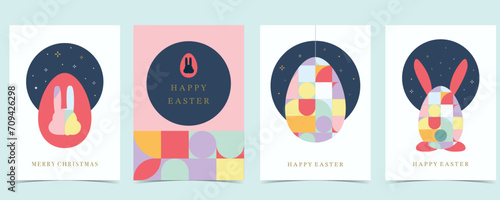 Easter day background for vertical a4 design with geometric style