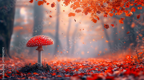 fly agaric in the forest photo
