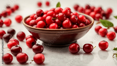 red cranberries in a bowl