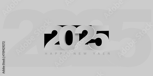 Happy new year 2025 Greeting concept for 2025 new year celebration, can use for, landing page, template, ui, web, mobile app, poster, banner, flyer, background