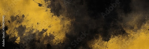 Dark yellow and black contemporary painting  grunge background. Modern poster for room decoration