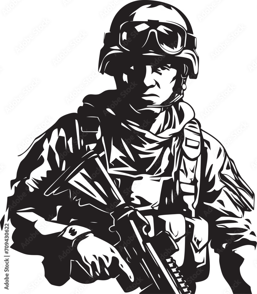 Vector Valor Combat Soldier Emblem in Black Warrior Mark Black Insignia for Special Forces Vector Valor Combat Soldier Emblem in Black Warrior Mark Black Insignia for Special Forces