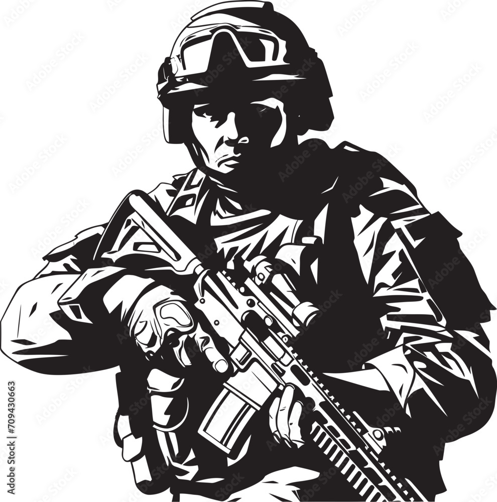 Stealth Elite Vector Black Insignia for Soldiers Strategic Strike Black Glyph for Combat Soldier Operations Stealth Elite Vector Black Insignia for Soldiers Strategic Strike Black Glyph for Combat Soldier Operations