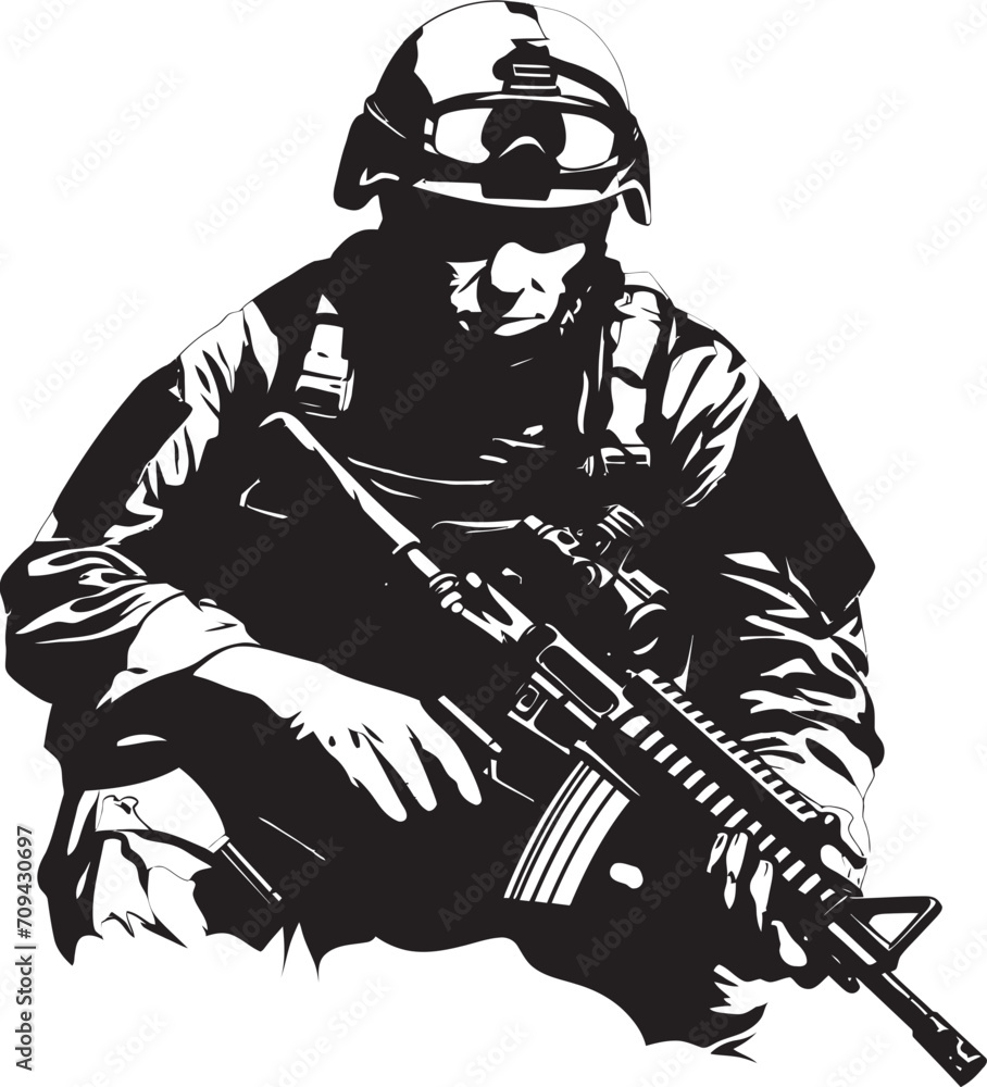 Covert Command Combat Soldier Logo in Black Warrior Whisper Vector Design for Soldier Icons Covert Command Combat Soldier Logo in Black Warrior Whisper Vector Design for Soldier Icons
