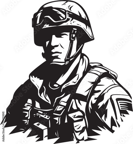 Warrior Mark Black Icon for Combat Soldiers Shadow Ops Insignia Combat Soldier Glyph in Black