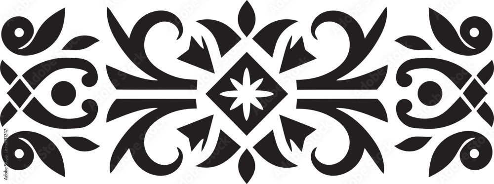 Fototapeta premium Time Honored Craft Black Icon for Ethnic Border Art Tribal Essence Vector Black Glyph for Ethnic Designs