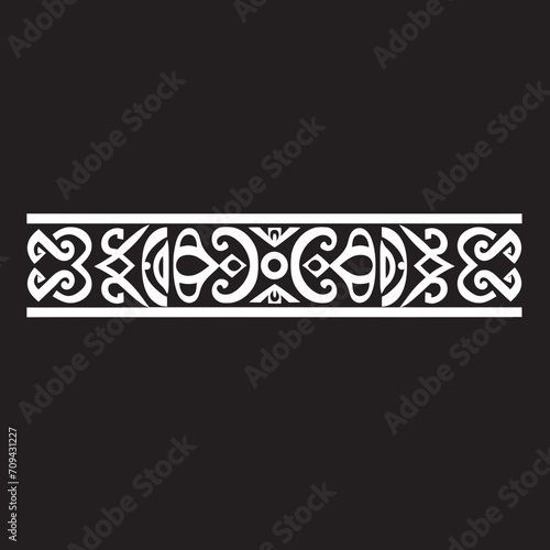 Indigenous Beauty Ethnic Style Border Icon in Black Ceremonial Patterns Vector Black Emblem for Ethnic Design