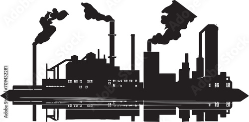 Precision Production Monochrome Logo Design for Industrial Excellence Innovation Nexus Vector Black Factory Emblem Symbolizing Progress