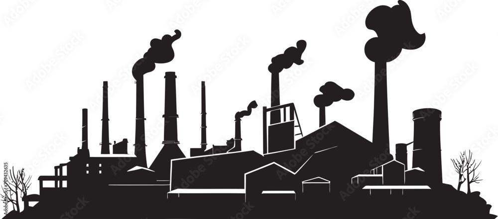 Naklejka premium Manufacturing Marvel Black Glyph for Factory Icon Tech Hub Elegance Vector Black Logo for Industrial Design