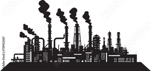 Robotic Precision Black Icon Representing Futuristic Factory Excellence Streamlined Brilliance Vector Glyph for Advanced Industrial Plant Design