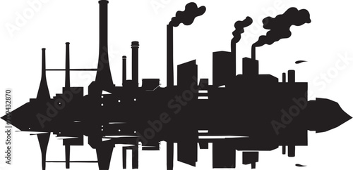 Sleek Assembly Black Logo for Industrial Facility Design Innovation Forge Vector Industrial Plant Logo in Black