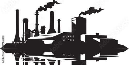 Future Foundry Black Logo for Industrial Plant Design Factory Fusion Vector Black Glyph for Industrial Facility