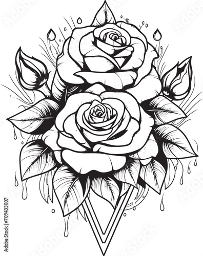 Wallpaper Mural Petals of Precision Vector Glyph of a Black Lineart Rose Artistry in Monochrome Black Emblem Featuring a Lineart Rose Icon Torontodigital.ca