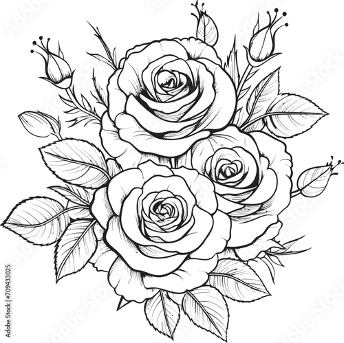 Wallpaper Mural Linear Elegance Black Logo Depicting a Lineart Rose Design Enchanting Lines Vector Emblem of a Black Lineart Rose Torontodigital.ca