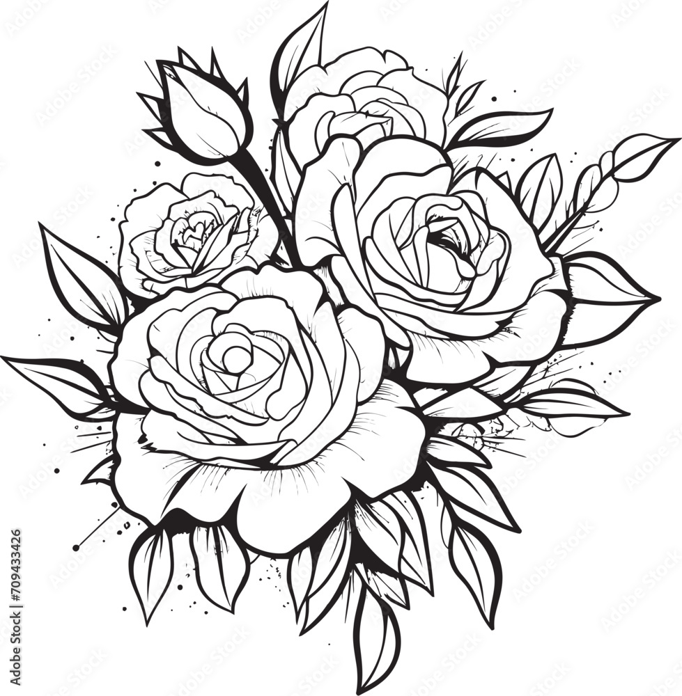Sculpted Blossom Elegant Black Line Art Rose Design in Vector Linear Botany Rose Logo with Sleek Black Lines in Artful Vector
