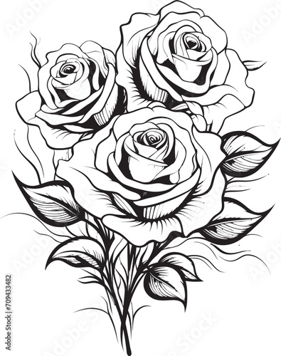 Wallpaper Mural Petals Unveiled Artful Rose in Monochrome Vector Logo with Black Lines Abstract Harmony Black Rose Design with Delicate Line Art in Vector Torontodigital.ca