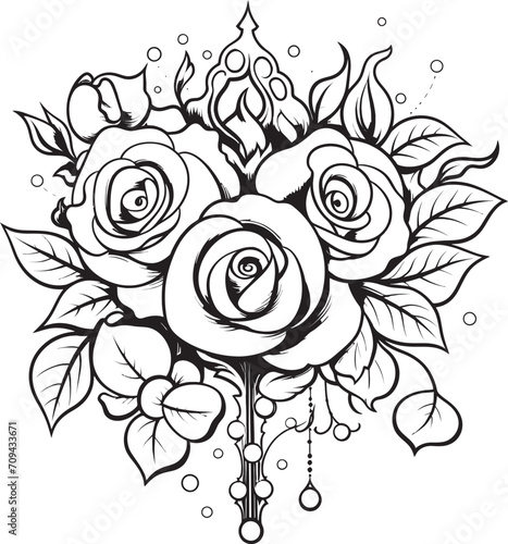 Wallpaper Mural Nocturnal Nectar Black Logo for a Striking Monochrome Rose Design Linear Grace Vector Glyph Featuring a Black Lineart Rose Torontodigital.ca