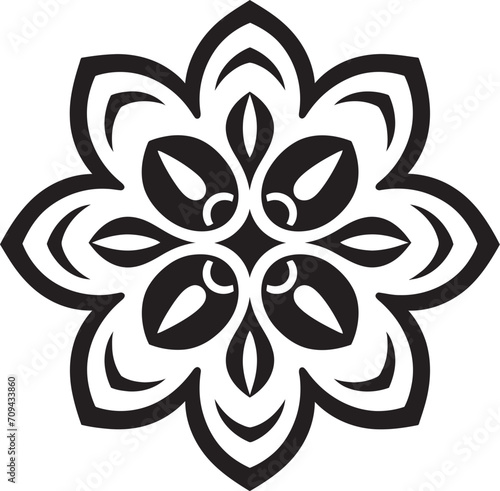 Mandala Majesty Black Icon Depicting Vector Pattern Design Spiritual Symmetry Elegant Mandala Logo in Striking Black Vector
