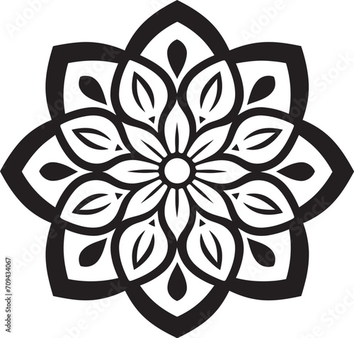 Soulful Symmetry Monochrome Emblem Showcasing Mandala in Elegant Vector Mandala Magic Black Logo Unveiling Vector Mandala Pattern