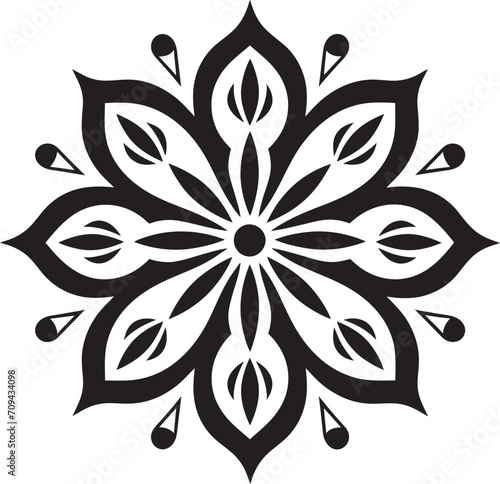Spiritual Symmetry Sleek Mandala Design in Monochrome Black Vector Whirlwind of Wholeness Mandala Icon with Elegant Black Vector Pattern