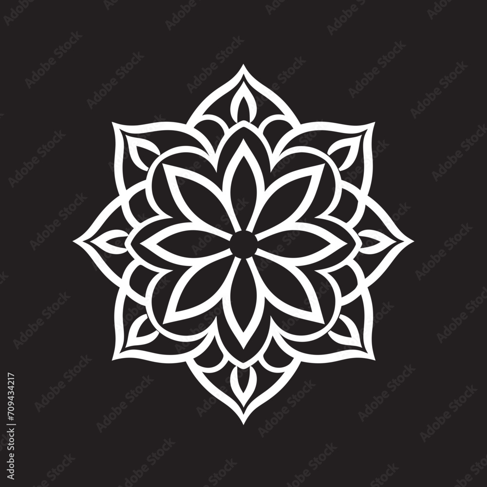 Soulful Symmetry Black Logo with Mandala Design in Elegant Vector Mandala Magic Monochromatic Mandala Icon Featuring Vector Black Logo