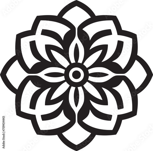 Soulful Symmetry Monochrome Emblem Showcasing Mandala in Elegant Vector Mandala Magic Black Logo Unveiling Vector Mandala Pattern