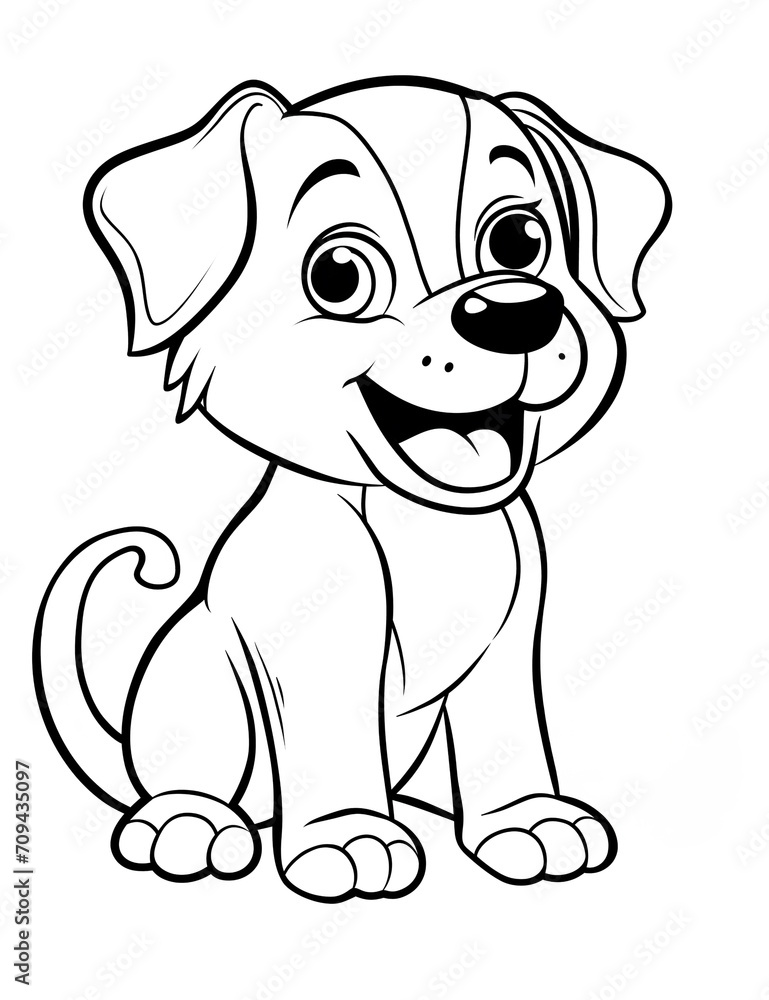 Simple Coloring Page of a Puppy Simple Coloring Page of a Puppy
