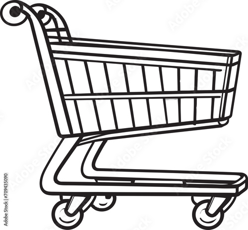 Trolley Tango Sleek Vector Logo Featuring Black Shopping Cart Dance Elite Enforcers Vector Black Logo Design for SWAT Police Authority