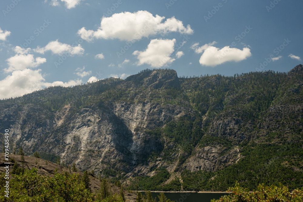 Pine Covered Granite Formations in Hetch Hetchy Valley Pine Covered Granite Formations in Hetch Hetchy Valley