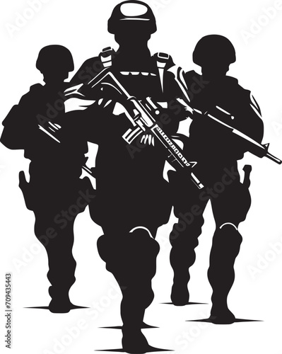 Stealth Guardians Vector Black Logo Design for SWAT Police Authority Tactical Resilience Monochrome SWAT Police Emblem in Sleek Vector
