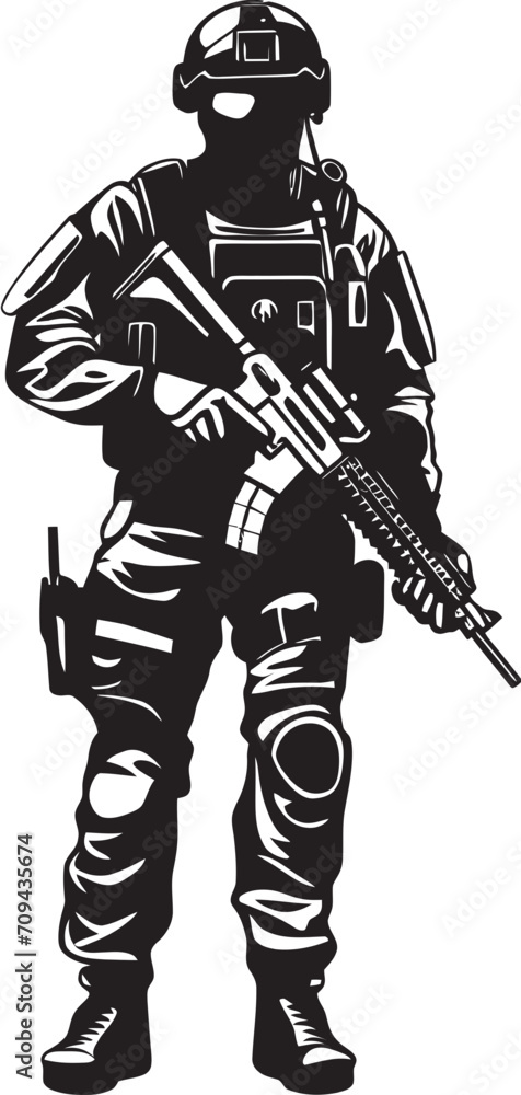 Strikeforce Sentinel Monochromatic SWAT Police Logo Design in Vector Shielded Vigilance Vector Black Logo Showcasing SWAT Police Authority Strikeforce Sentinel Monochromatic SWAT Police Logo Design in Vector Shielded Vigilance Vector Black Logo Showcasing SWAT Police Authority