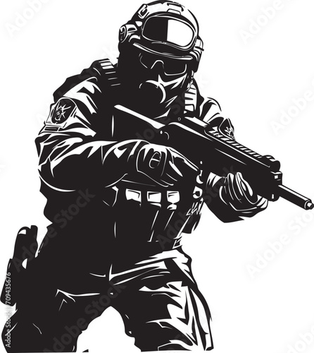 Elite Enforcers Elegant Vector Emblem Featuring Black SWAT Police Design Special Ops Sovereignty Sleek SWAT Police Insignia in Black Vector Logo