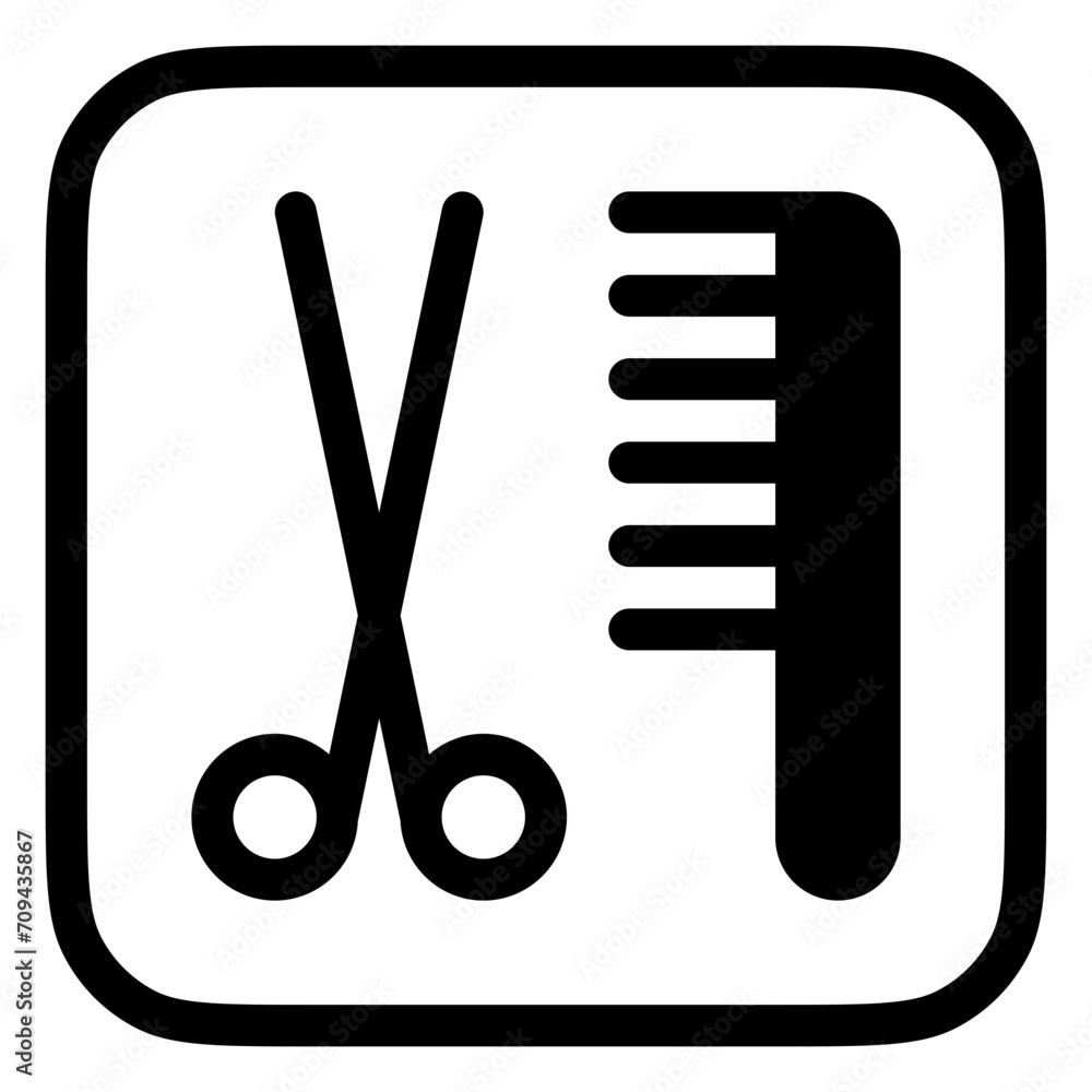 Editable scissors and comb, grooming vector icon. Veterinary, animal, pet care, pet shop. Part of a big icon set family. Perfect for web and app interfaces, presentations, infographics, etc Editable scissors and comb, grooming vector icon. Veterinary, animal, pet care, pet shop. Part of a big icon set family. Perfect for web and app interfaces, presentations, infographics, etc
