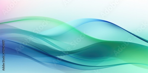 abstract blue and green waves with light background