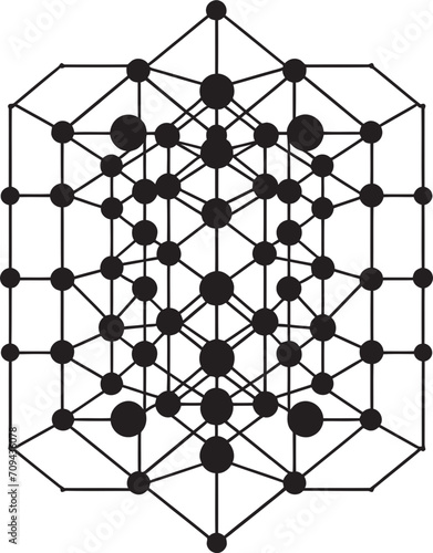 Shape Fusion Abstract Vector Logo Design with Monochromatic Black Geometric Forms Quantum Contours Sleek Emblem Featuring Abstract Geometric Shape in Vector