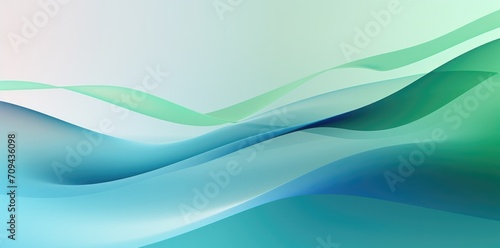 abstract blue and green waves with light background © wanna