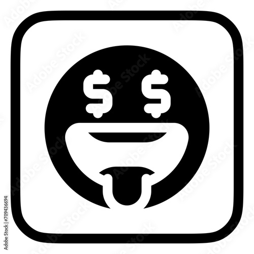 Editable greedy face expression emoticon vector icon. Part of a big icon set family. Part of a big icon set family. Perfect for web and app interfaces, presentations, infographics, etc