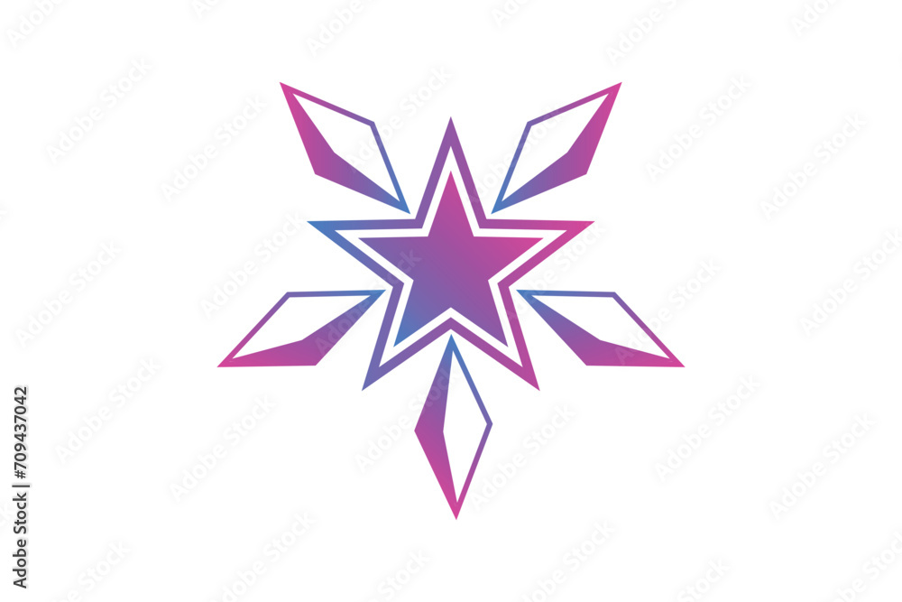 Obraz premium Star Purple Fortune Sticker Design