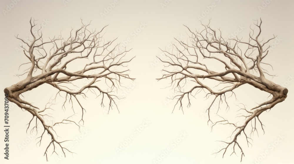 Fototapeta premium Depiction of the formation of limbs, using a visual metaphor of tree branches as a symbol for the budding arms and legs.