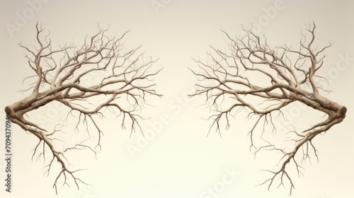 Wallpaper Mural Depiction of the formation of limbs, using a visual metaphor of tree branches as a symbol for the budding arms and legs. Torontodigital.ca