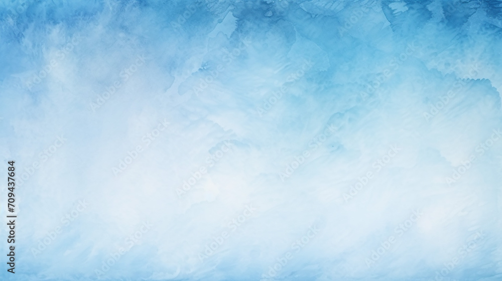 blue and white winter watercolor ombre leaks and splashes text