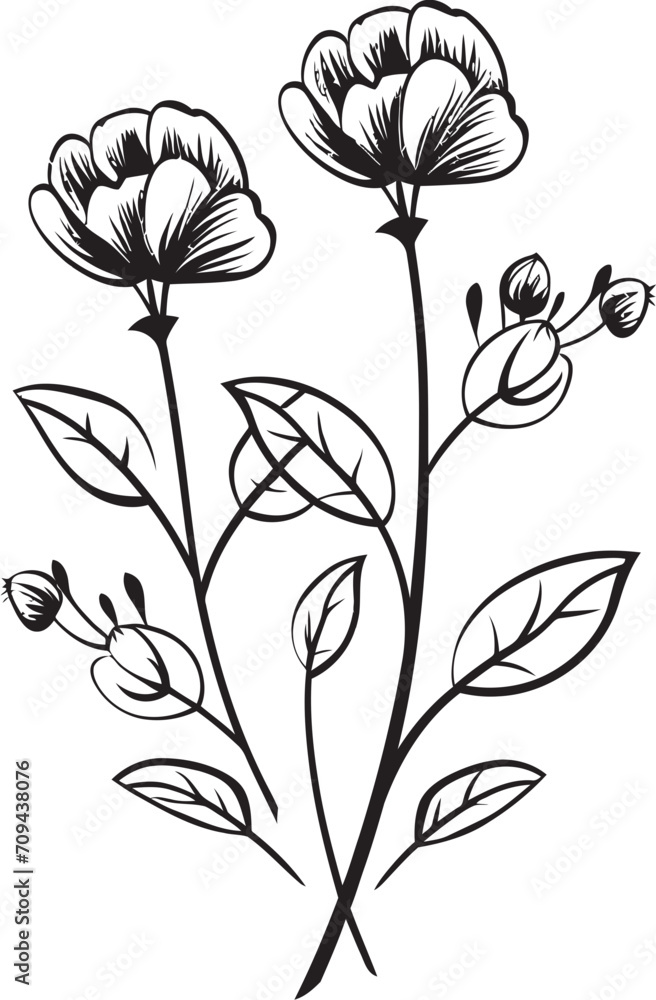Enchanted Blooms Elegant Black Vector Logo with Florals Floral Tapestry Monochromatic Emblem of Botanical Elements Enchanted Blooms Elegant Black Vector Logo with Florals Floral Tapestry Monochromatic Emblem of Botanical Elements