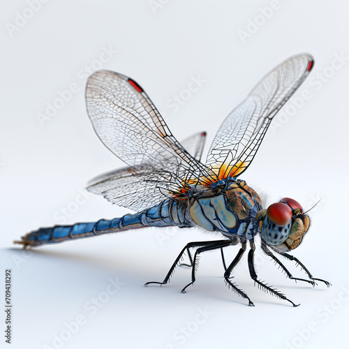 dragonfly on white background