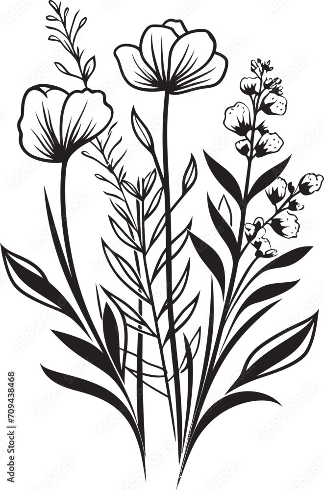 Symphony of Petals Sleek Black Icon Featuring Elegance in Botanical Elements Botanical Noir Monochrome Vector Logo with Elegant Black Florals Symphony of Petals Sleek Black Icon Featuring Elegance in Botanical Elements Botanical Noir Monochrome Vector Logo with Elegant Black Florals