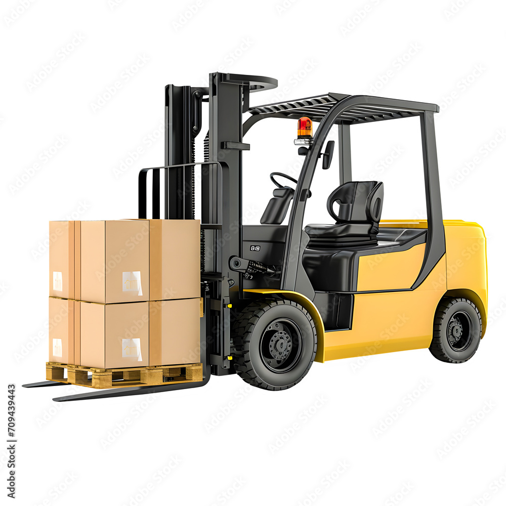 Efficient Forklift Operation: Isolated on Transparent Background