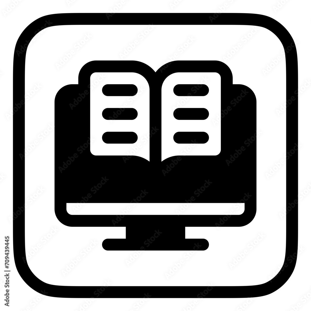 Editable e-book, digital library vector icon. Online learning, course, tutorial. Part of a big icon set family. Perfect for web and app interfaces, presentations, infographics, etc Editable e-book, digital library vector icon. Online learning, course, tutorial. Part of a big icon set family. Perfect for web and app interfaces, presentations, infographics, etc