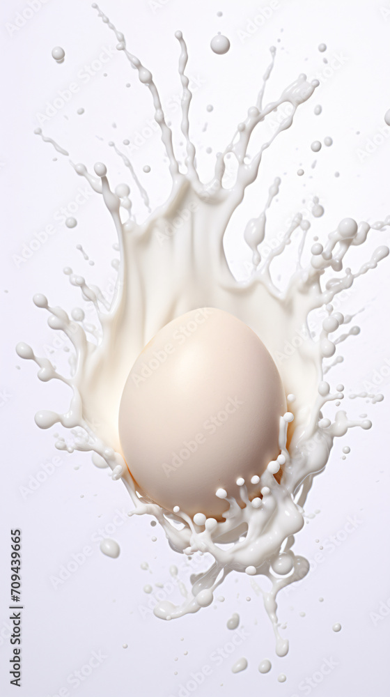 splashes onto a milky white egg splashes onto a milky white egg