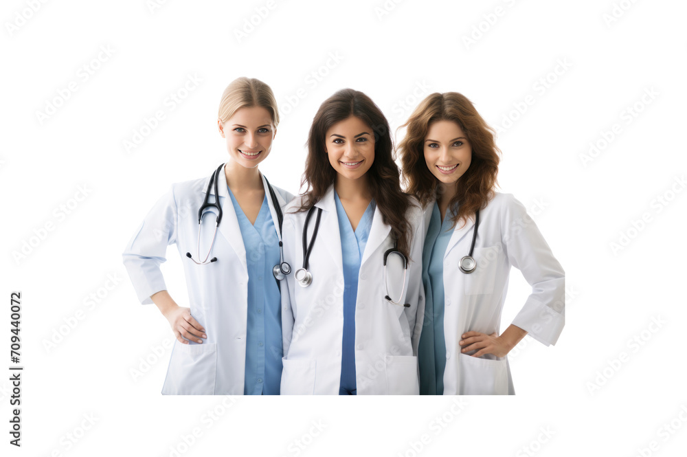 A group of male doctors standing and smiling looking at the camera transparent background A group of male doctors standing and smiling looking at the camera transparent background