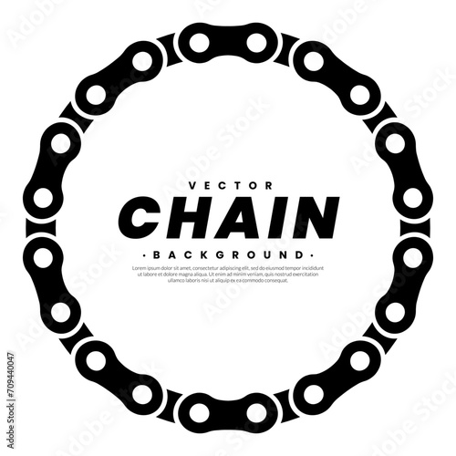 Chain round frame. Circle necklace. Chainlet design element. Border frames. Vector Illustration.